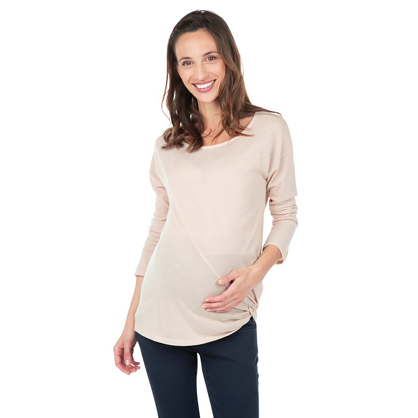 Tunique en maille avec effet noué et découpe 