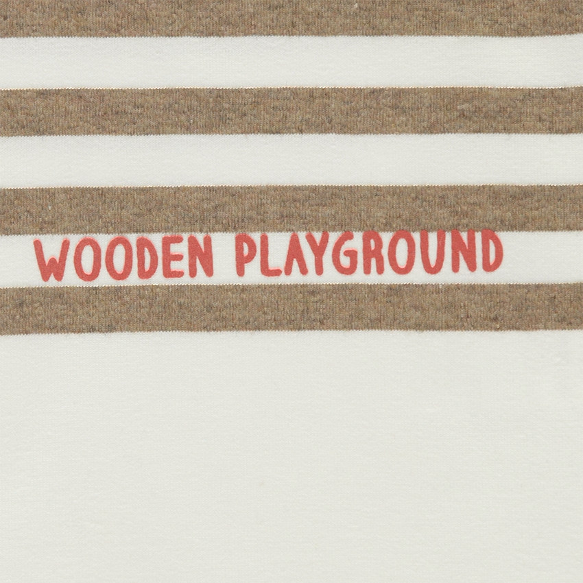 Marinière en coton avec rayures contrastées et inscription printée 