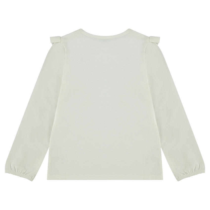 Tee-shirt manches longues en jersey avec cils effet velours 