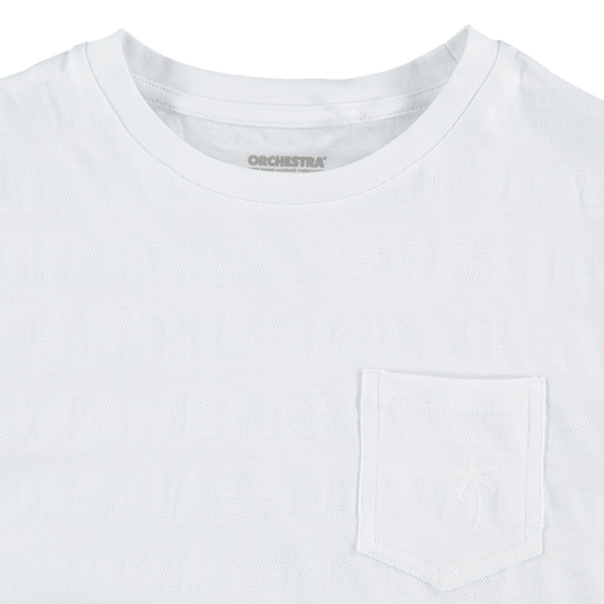 Junior - Tee-shirt manches courtes avec effet de rayures et poche 