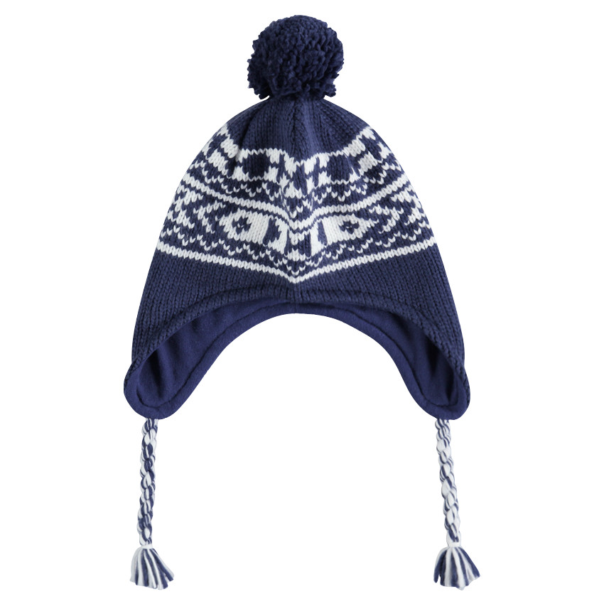 Bonnet péruvien en tricot jacquard  