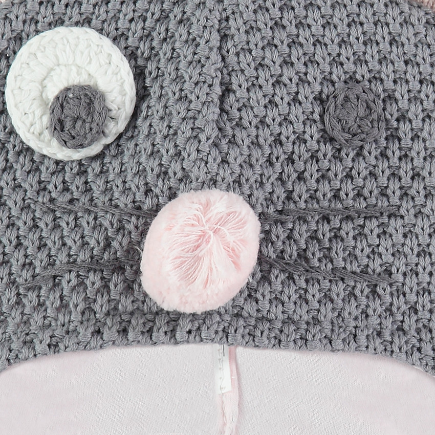 Bonnet péruvien en maille doublé jersey avec détails en relief 