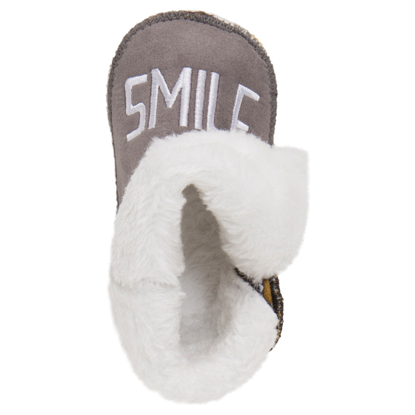 1/2 bottes en jersey fourrées avec revers et badge Smiley 
