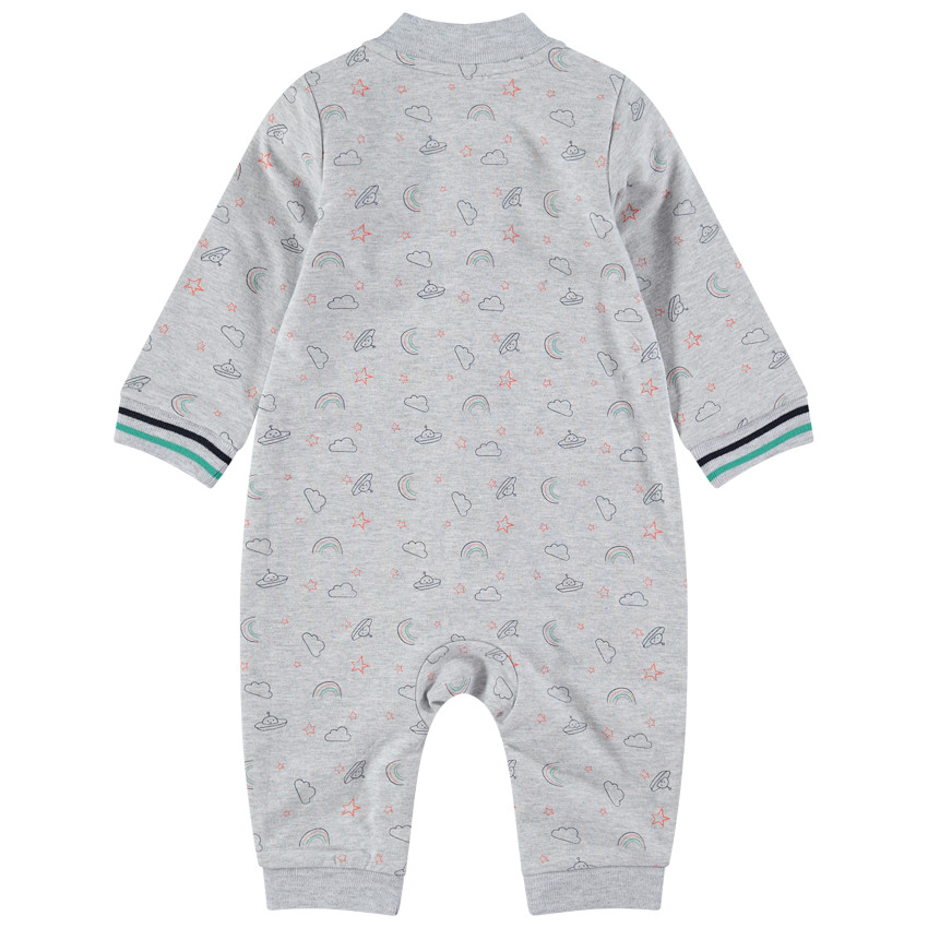 Combinaison en coton avec imprimé fantaisie all-over et nuage brodé 