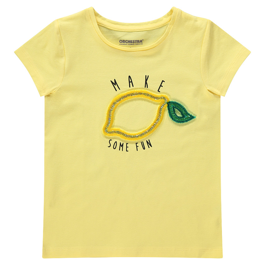 Tee-shirt manches courtes en jersey avec motif fantaisie en relief 