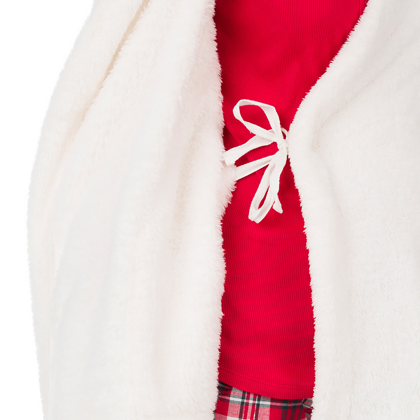 Peignoir de grossesse en sherpa avec ceinture 