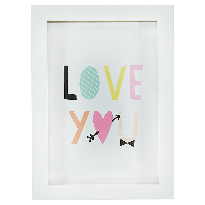 Cadre avec message imprimé 30 x 22 cm 