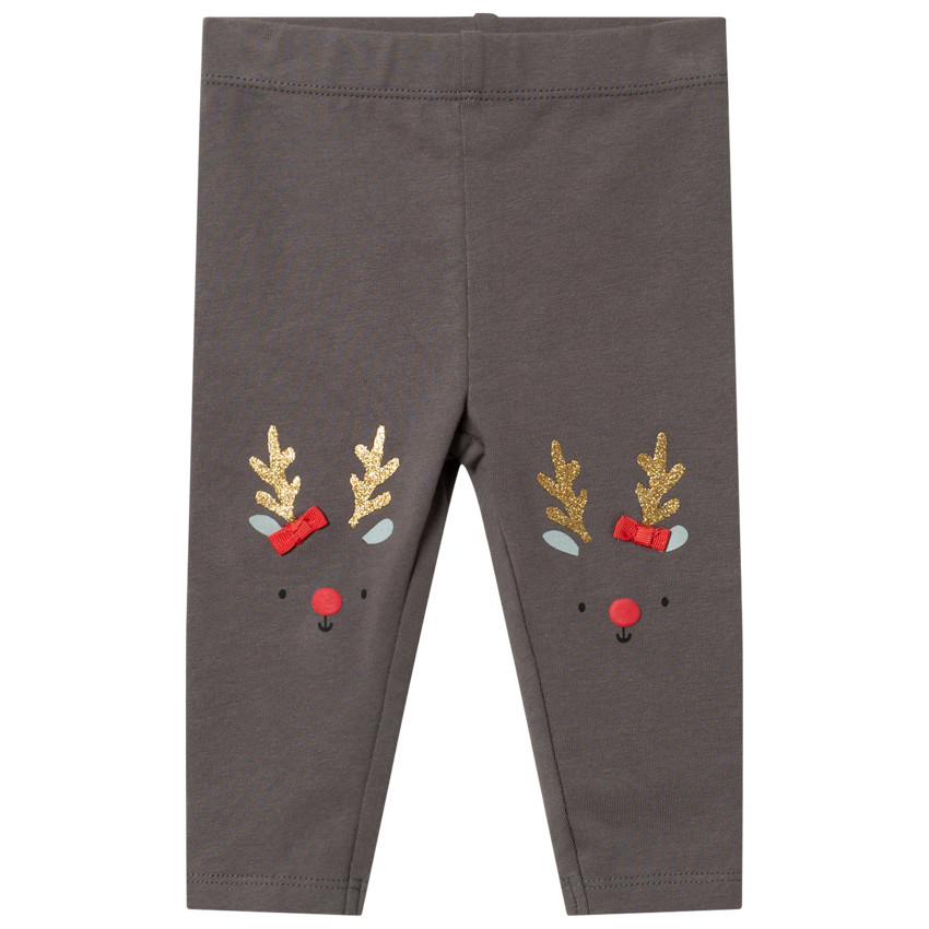 Legging en coton print élans pailletés esprit Noël 
