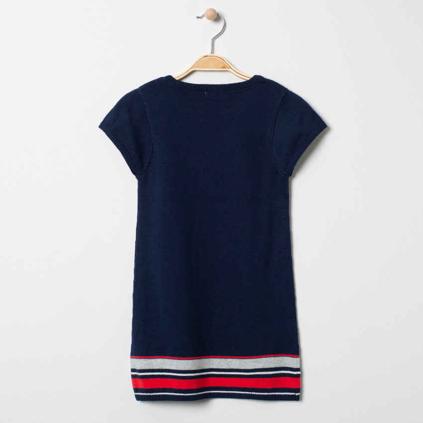 Robe manches courtes en tricot à noeud en sequins 