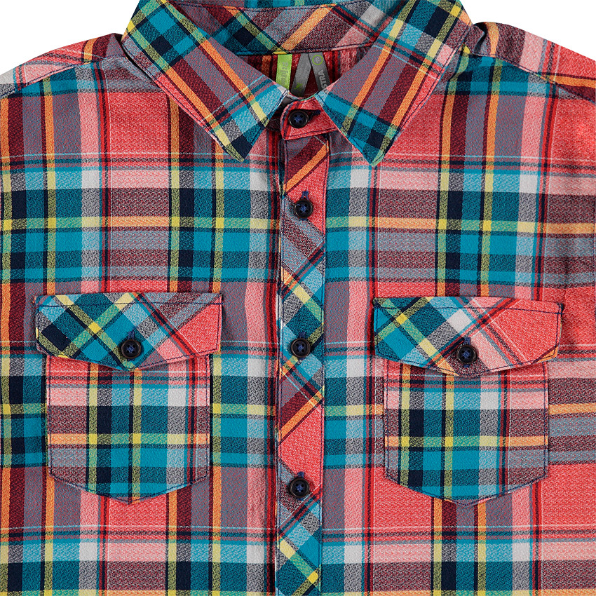 Junior - Chemise manches longues à carreaux et poches 