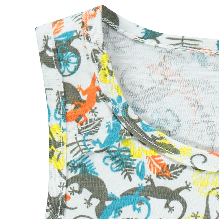 Débardeur en jersey slub imprimé all-over 