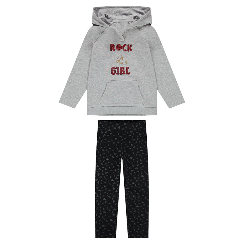 Jogging en molleton avec message en sequins 