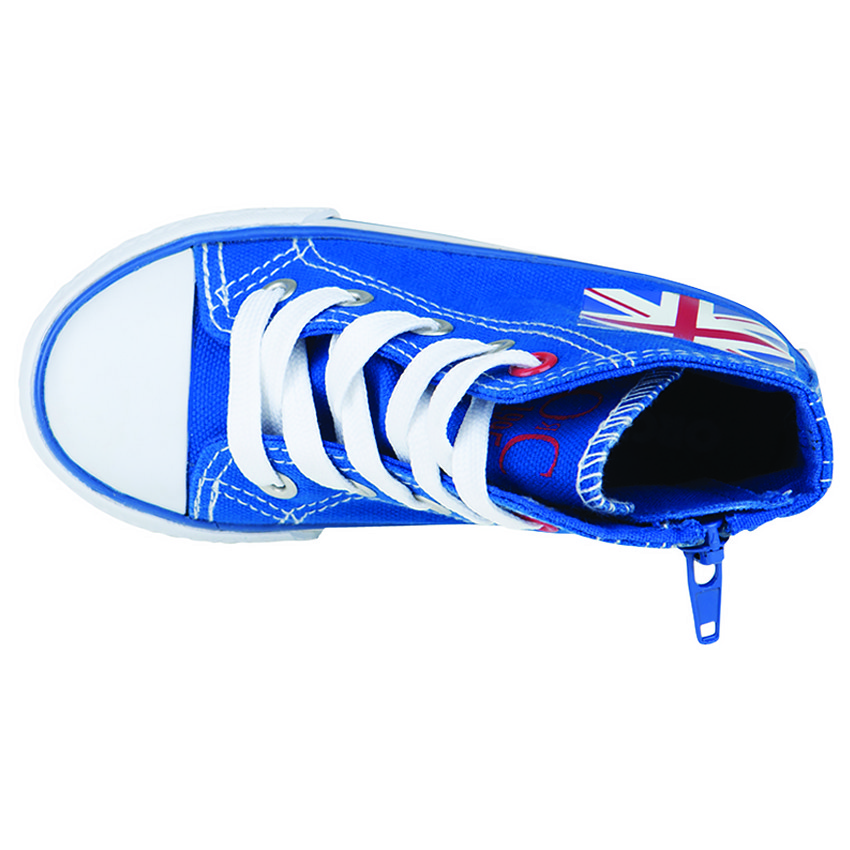 Baskets montantes à lacets avec patch drapeau  