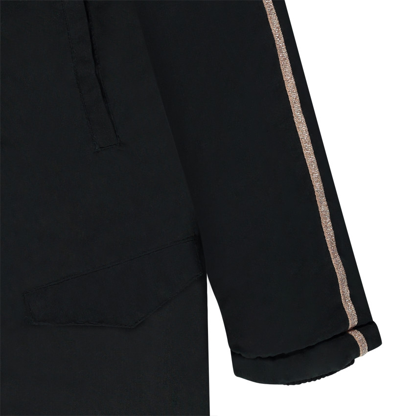 Parka longue doublée sherpa avec capuche amovible 