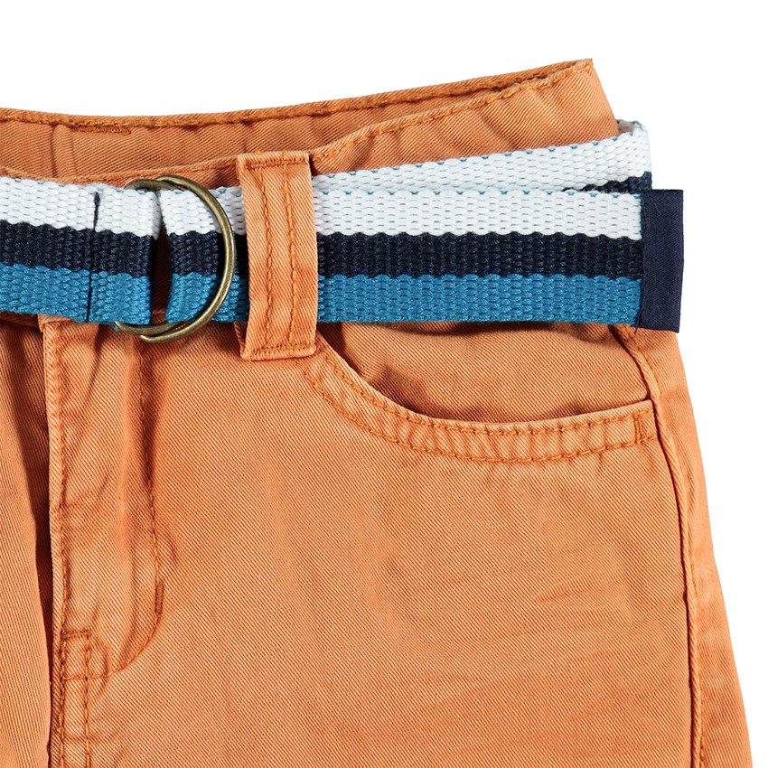 Pantalon cargo en twill surteint avec ceinture rayée 
