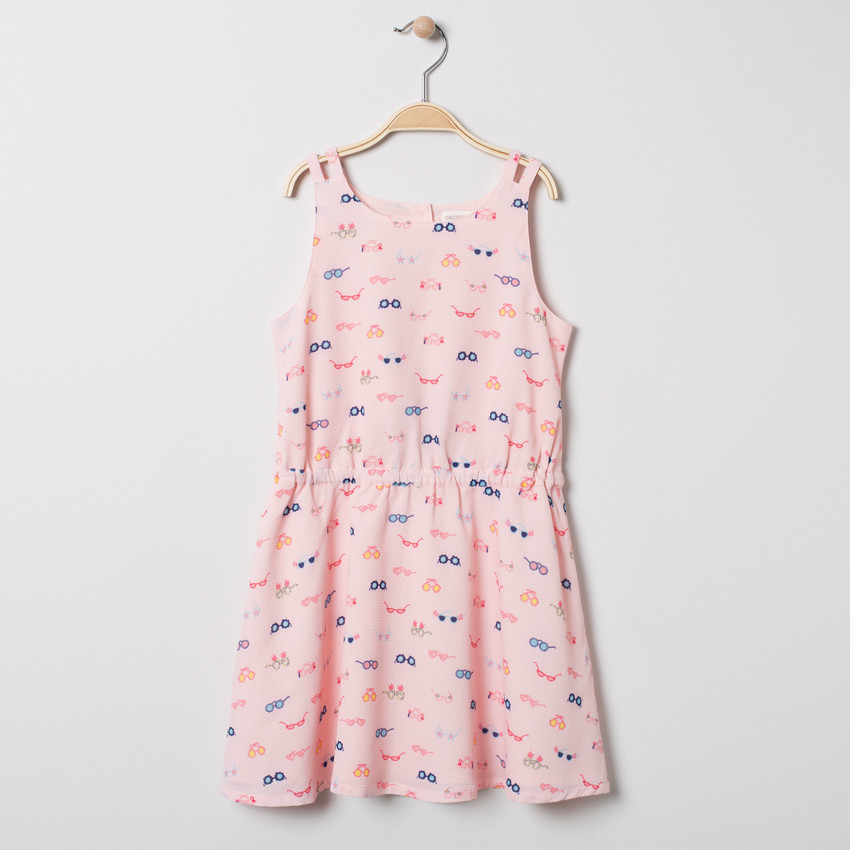 Robe à fines bretelles imprimée lunettes all-over 