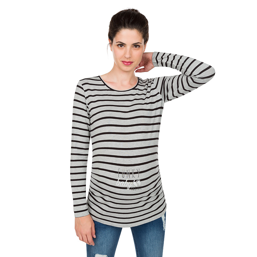 Tee-shirt manches longues de grossesse en jersey uni 