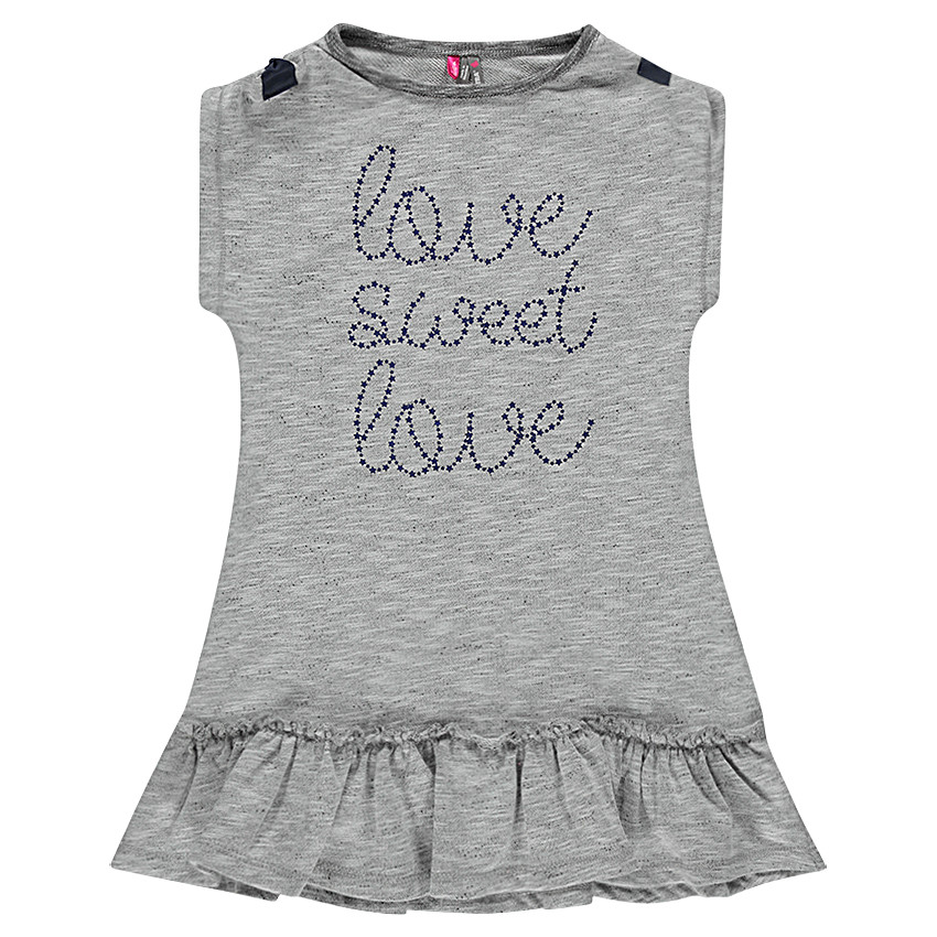 Robe en molleton chiné avec inscription fantaisie métallique 