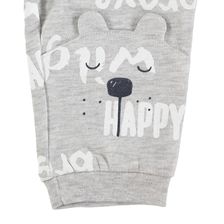 Ensemble avec tee-shirt en double jersey et pantalon print ourson 