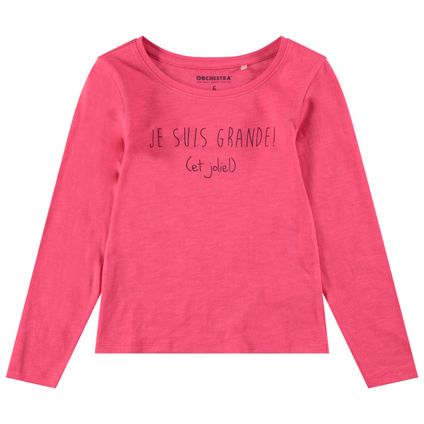 Tee-shirt manches longues en jersey avec message printé 