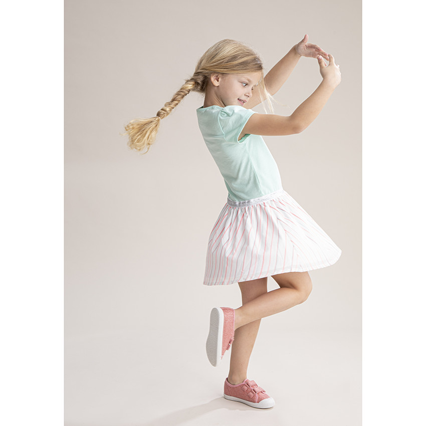 Robe manches courtes effet 2 en 1 à message printé 