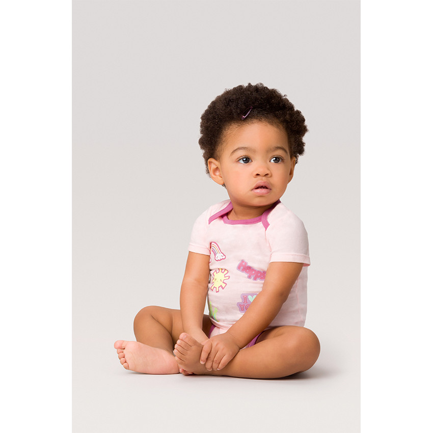 Lot de 5 bodies print fantaisie avec ouverture adaptée à l'âge 