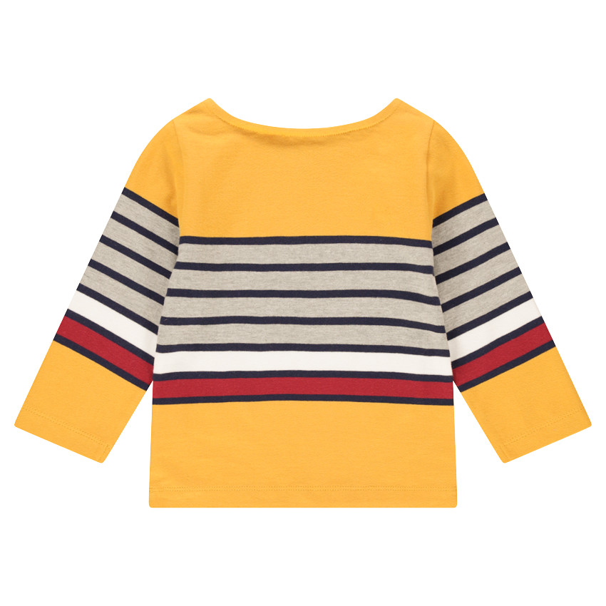 Marinière en jersey avec rayures contrastées et inscription en bouclette 