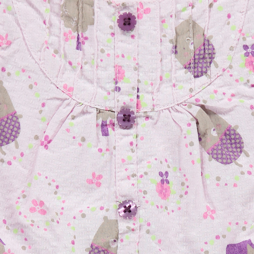 Robe manches courtes volantée avec oursons all-over 