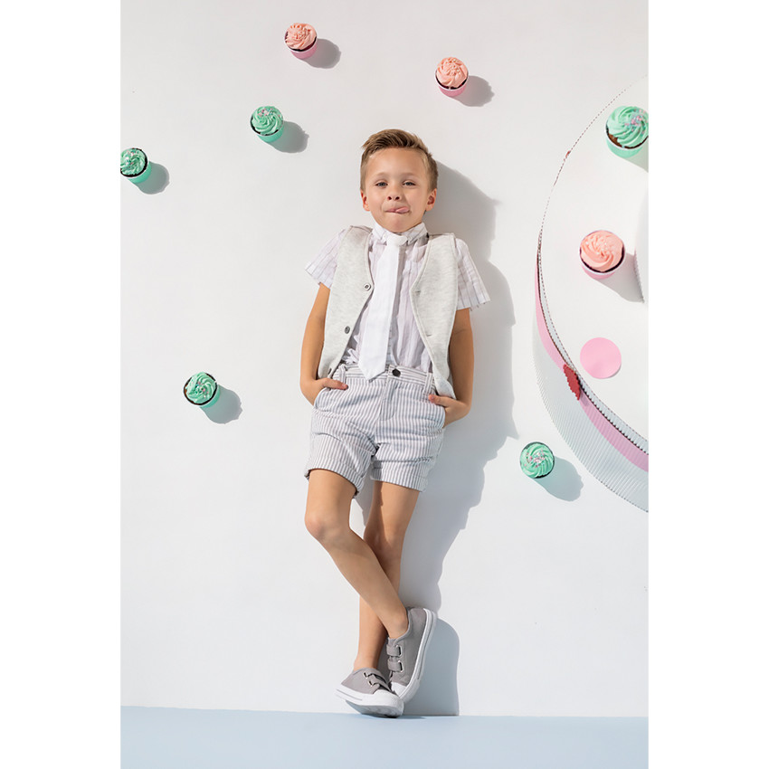 Gilet serveur de cérémonie en jersey avec doublure rayée 