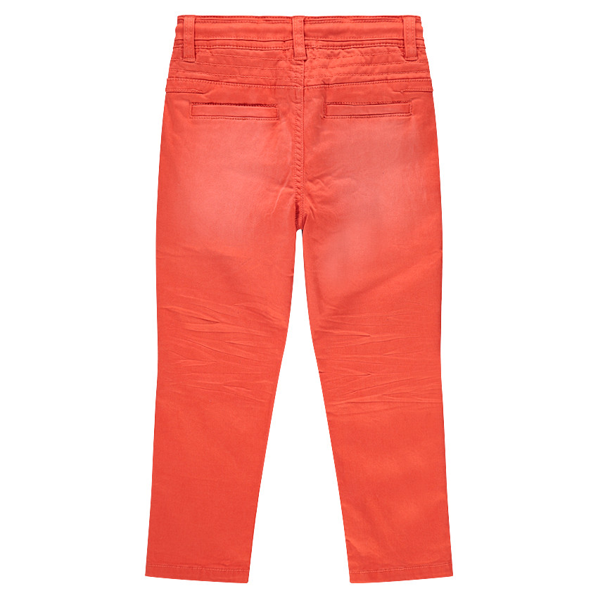 Pantalon en coton surteint orange effet used 