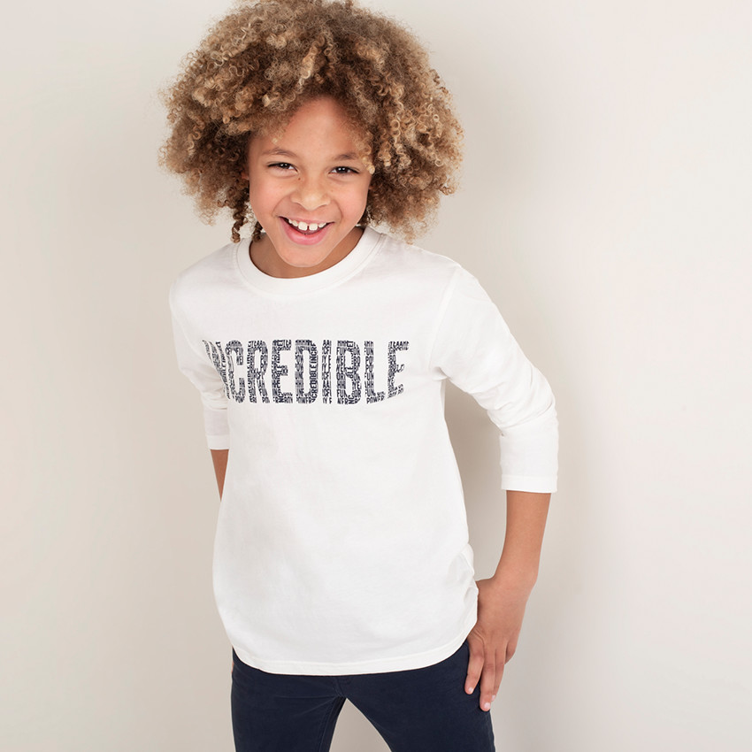 Junior - Tee-shirt manches longues avec message printé 
