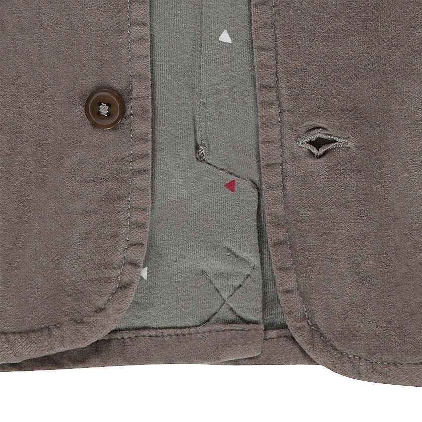 Blazer en velours taupe ras 