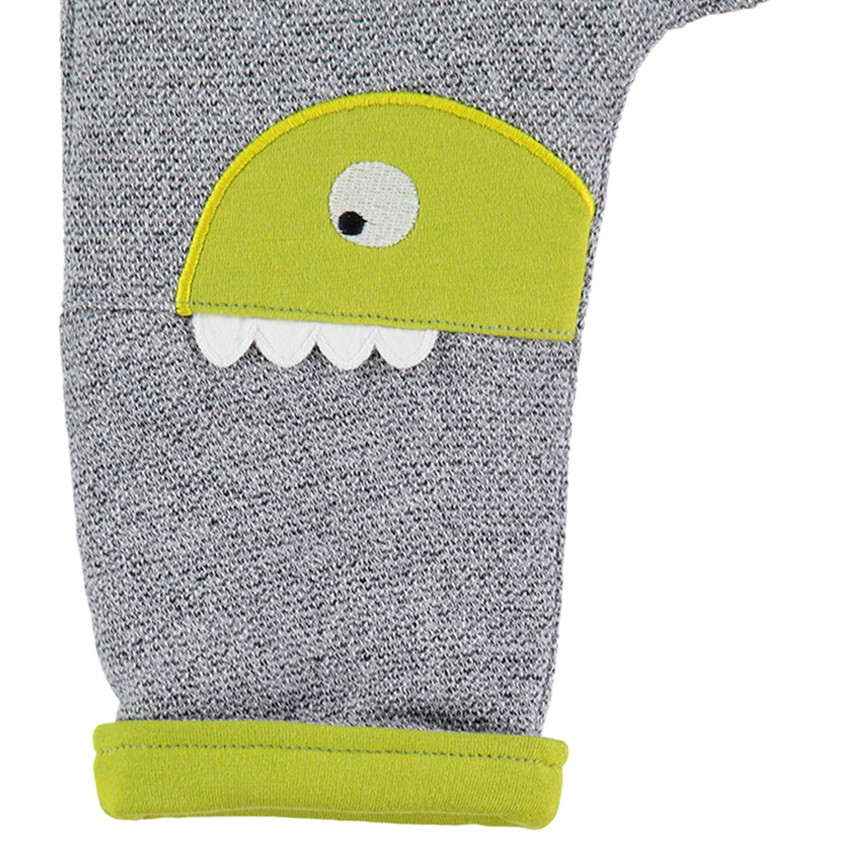 Pantalon en molleton fantaisie avec dinosaure patché 