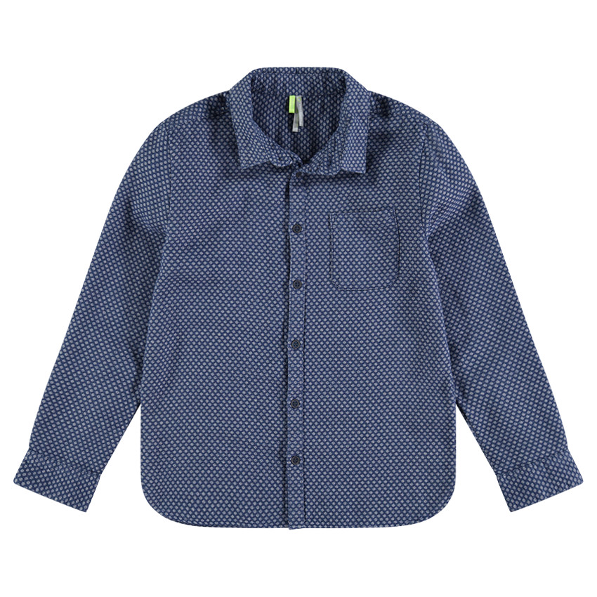 Junior - Chemise manches longues avec micro imprimé et poche 