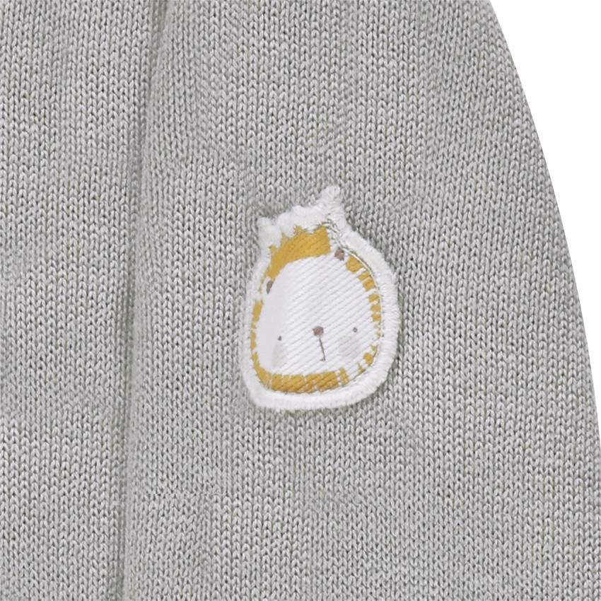 Gilet en tricot avec motifs jacquard et badge lion 