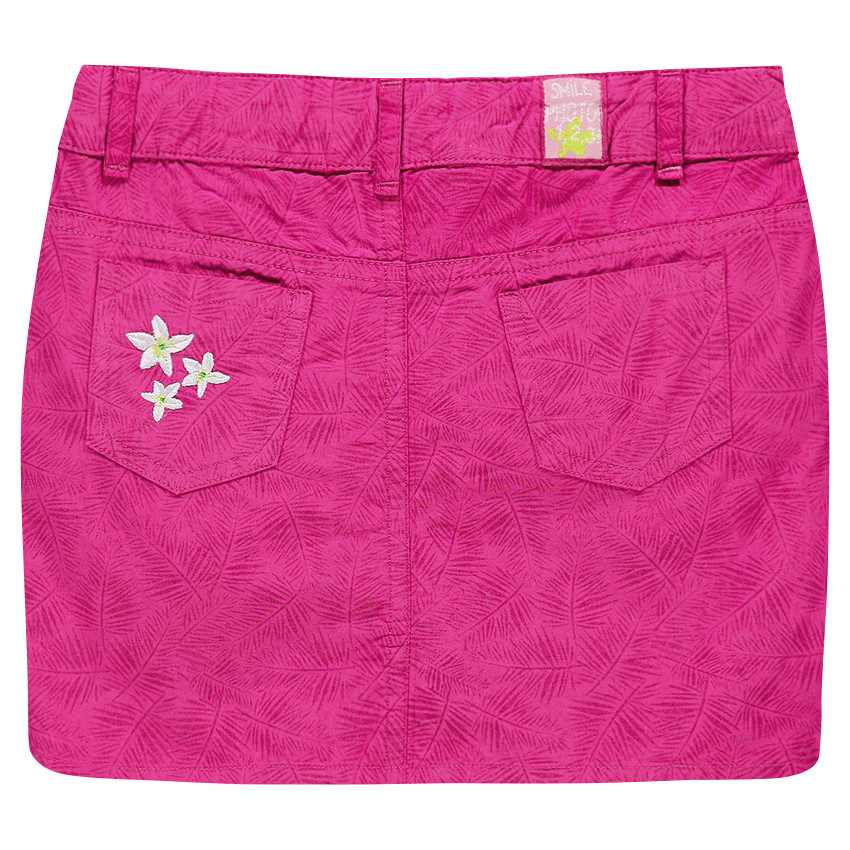 Mini-jupe en popeline de coton imprimé fantaisie 