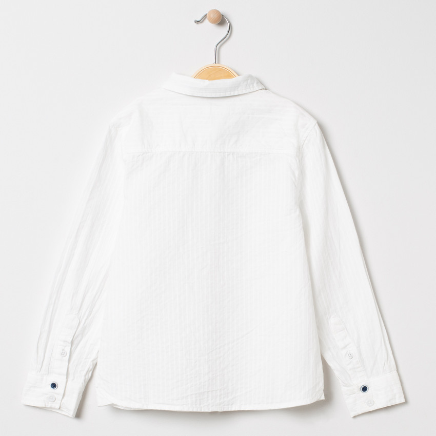 Chemise manches longues à rayures et noeud papillon à chevrons 