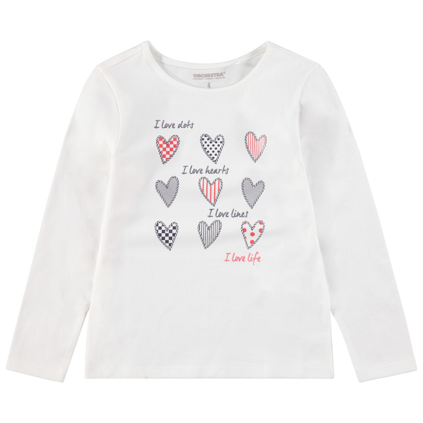 Tee-shirt manches longues avec motif printé sur le devant 