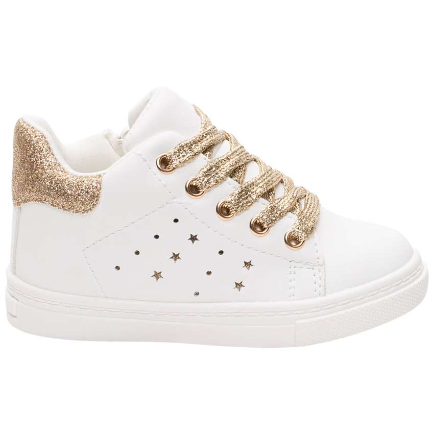 Bottillons effet cuir à lacets brillants et paillettes 