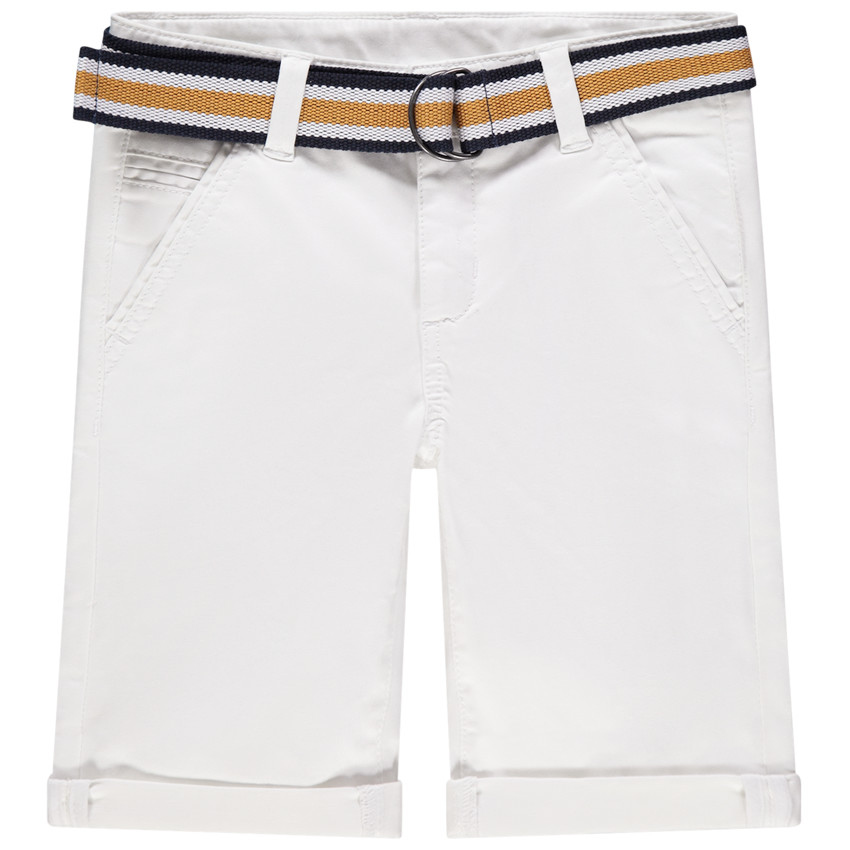 Bermuda en twill à ceinture rayée amovible  