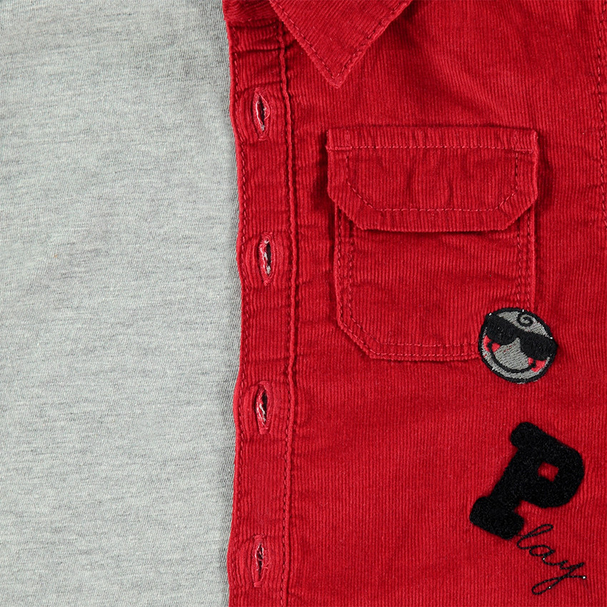 Surchemise en velours côtelé avec badges Smiley et poches  