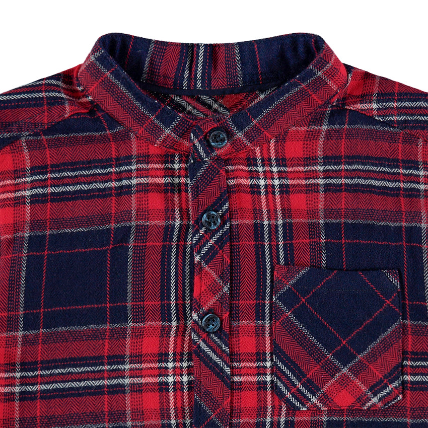 Chemise manches longues en flanelle à larges carreaux 