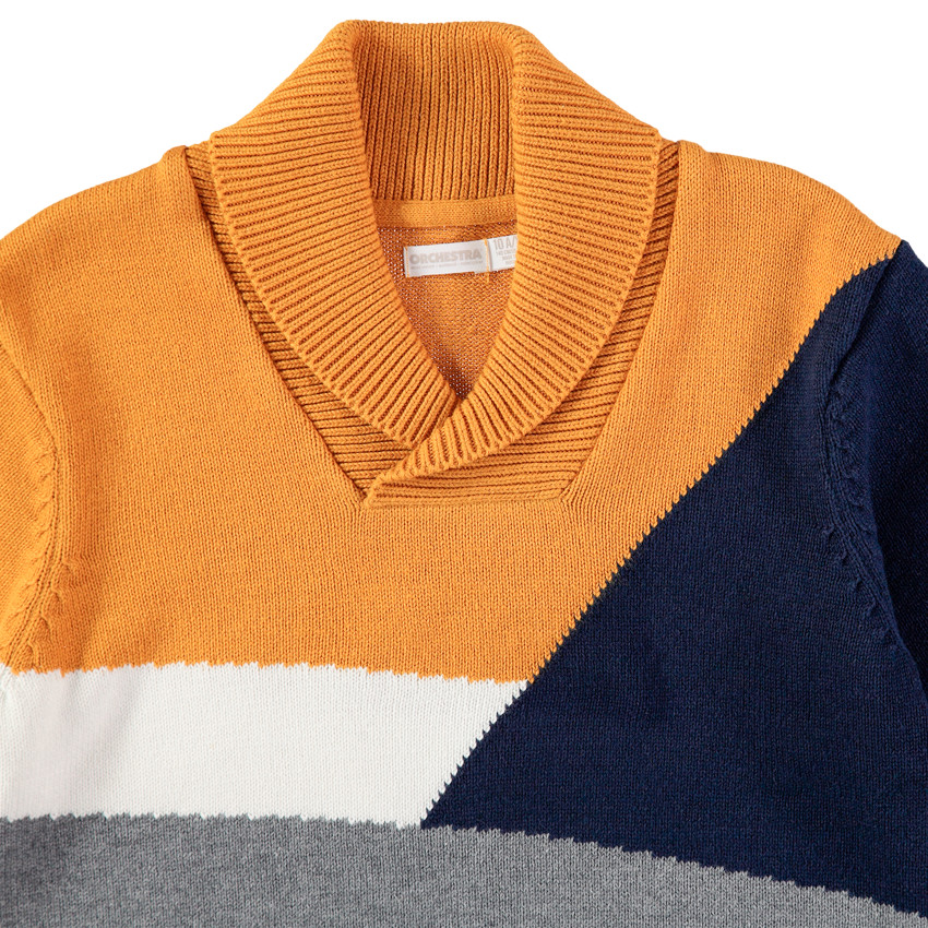 Pull en tricot à motif géométrique en jacquard 