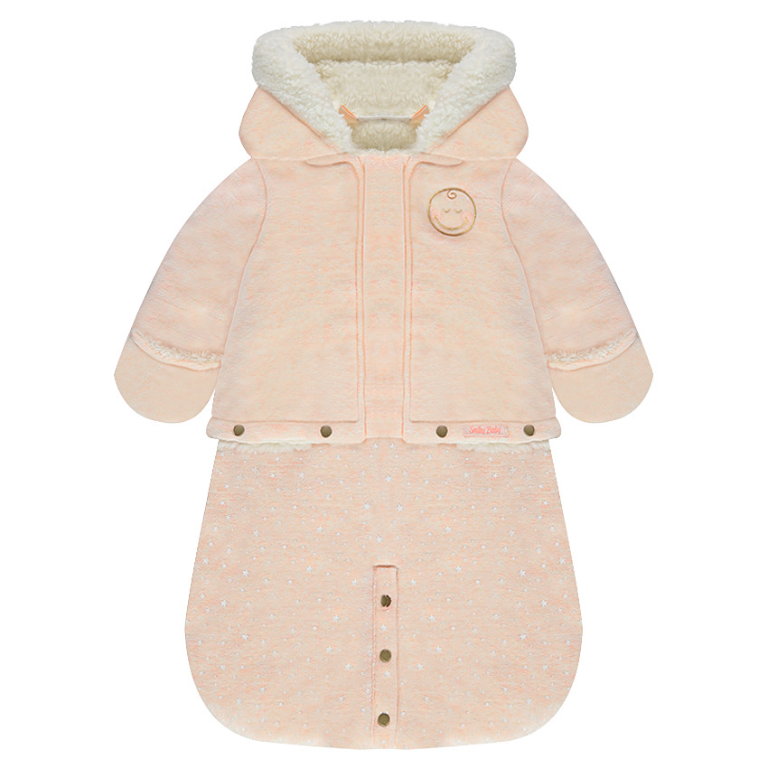 Combi-pilote nid d'ange en velours doublée sherpa Smiley  