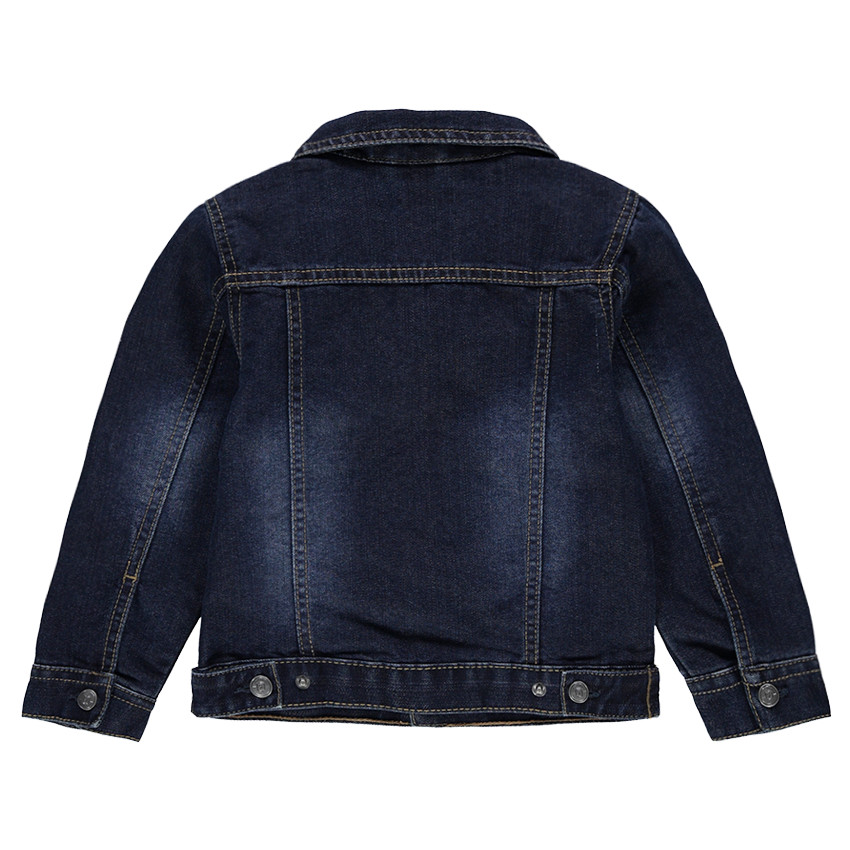 Veste en jeans effet used avec poches pressionnées 