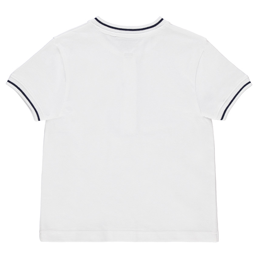 Polo manches courtes en coton avec détails en bord-côte 