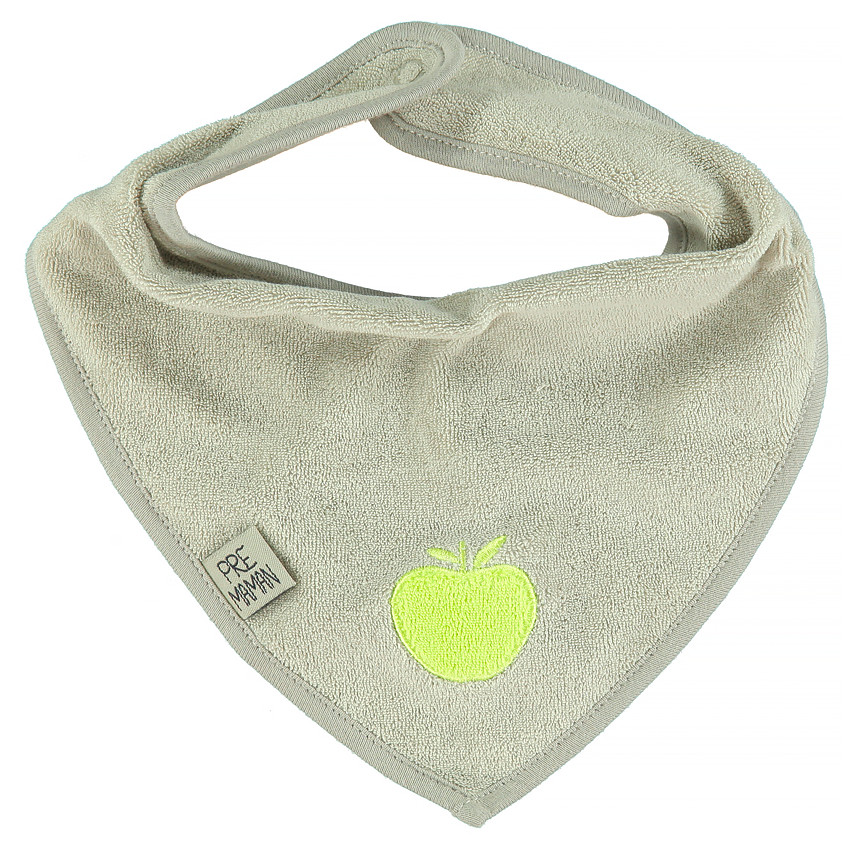 Bavoir en coton éponge forme bandana avec motif brodé  