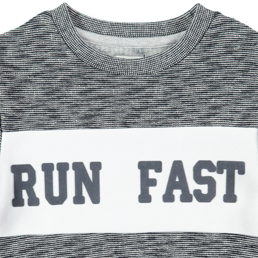 Jogging avec sweat twisté printé et pantalon en molleton uni 