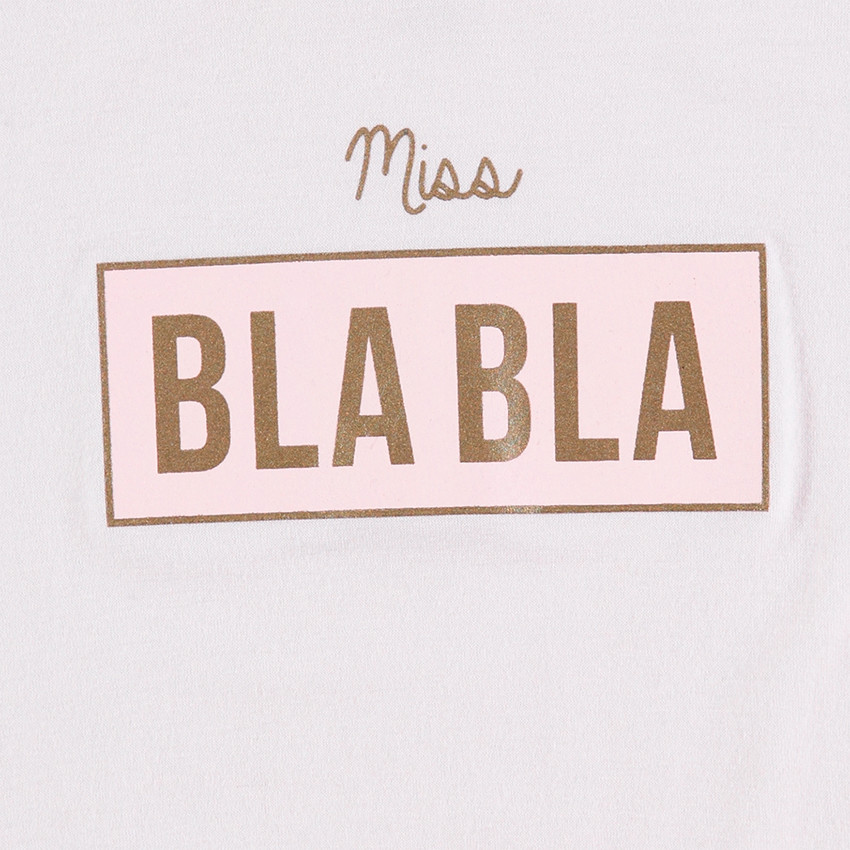 Tee-shirt manches longues avec message printé et volants 