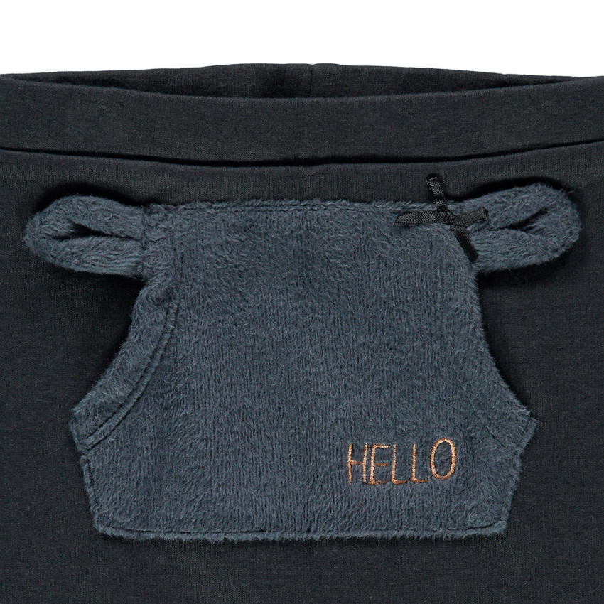 Pantalon de jogging contrecollé sherpa à poche kangourou 